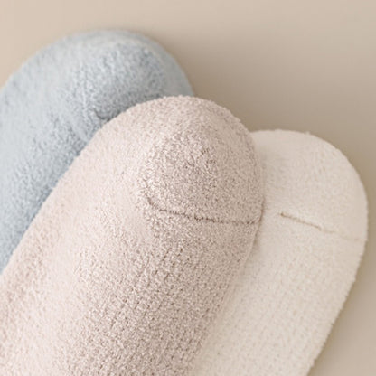 Anna-Kaci Women's 3-Pair Plush Cuffed Crew Socks Soft Knit Ribbed Design Comfortable Everyday Wear