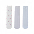 Anna-Kaci Women's 3 Pair Pack Quarter Socks with Knit Patterns Lace Trim and Bow Detail