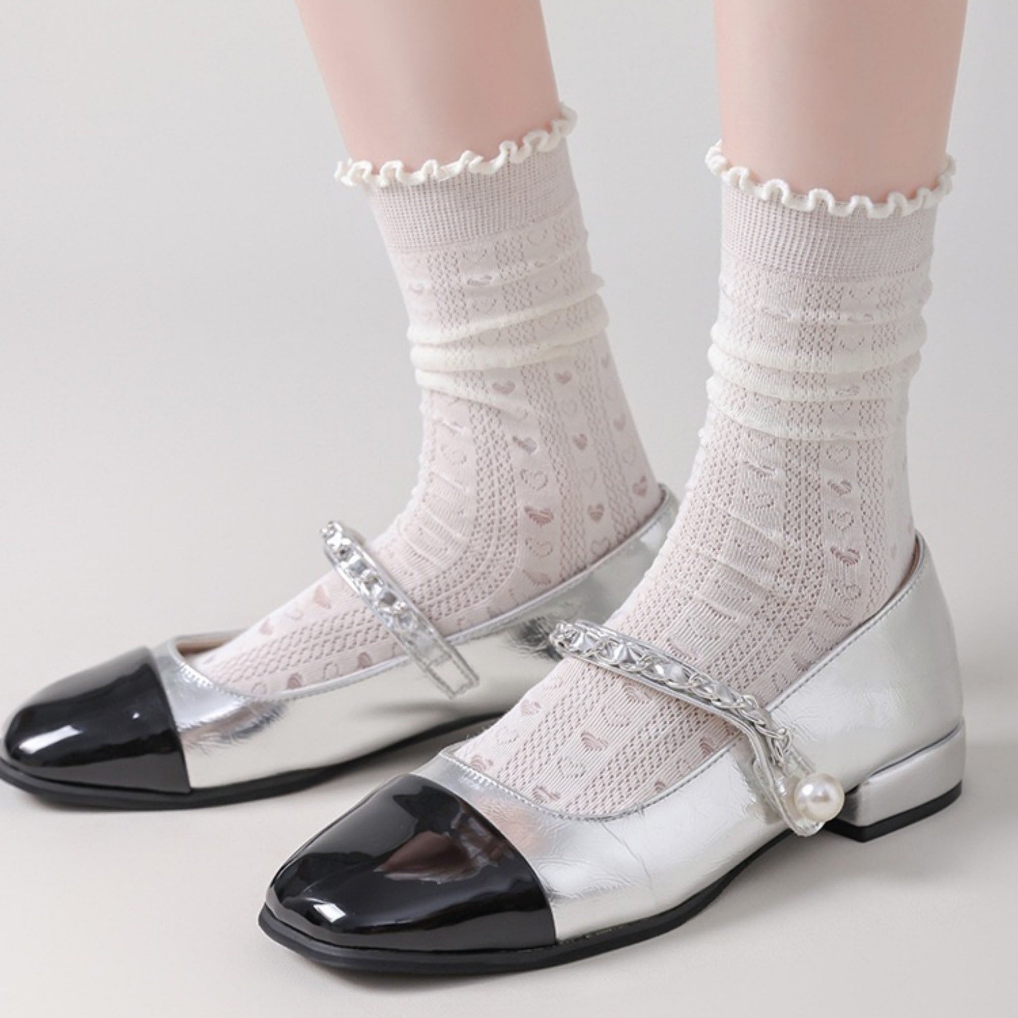 Anna-Kaci Women's 3 Pair Pack Quarter Socks with Knit Patterns Lace Trim and Bow Detail
