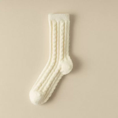Anna-Kaci Women's 4 Pairs Cable Knit Quarter Socks Soft Stretch Fabric Cozy Everyday Wear