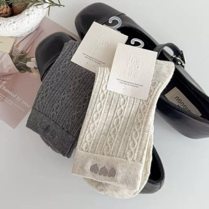 Anna-Kaci Women's 3 Pairs Quarter Socks Heart Accent Knit Stretchy Comfortable Fit Everyday Casual Wear
