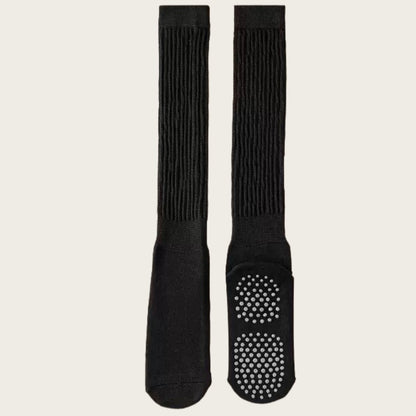 Anna-Kaci Women's 3-Pack Scrunch Grip Socks with Non-Slip Sole Soft Stretch Knit Fabric and Ribbed Ankle Design
