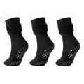 Anna-Kaci Women's 3-Pack Scrunch Grip Socks with Non-Slip Sole Soft Stretch Knit Fabric and Ribbed Ankle Design