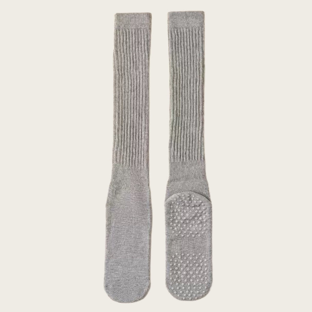 Anna-Kaci Women's 3-Pack Scrunch Grip Socks with Non-Slip Sole Soft Stretch Knit Fabric and Ribbed Ankle Design