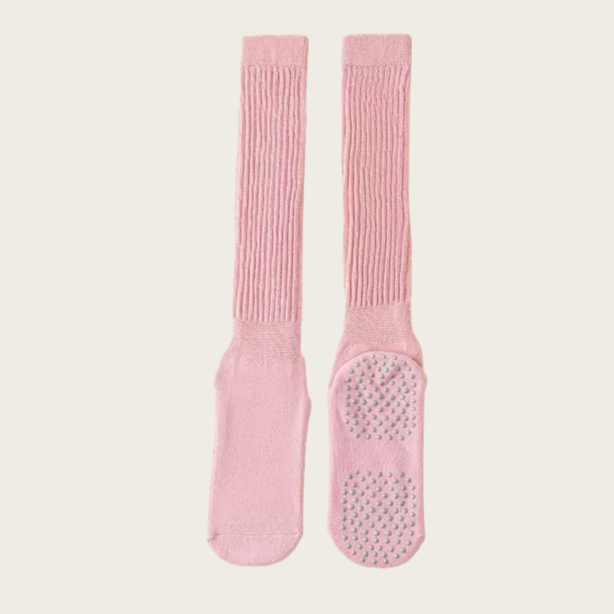 Anna-Kaci Women's 3-Pack Scrunch Grip Socks with Non-Slip Sole Soft Stretch Knit Fabric and Ribbed Ankle Design
