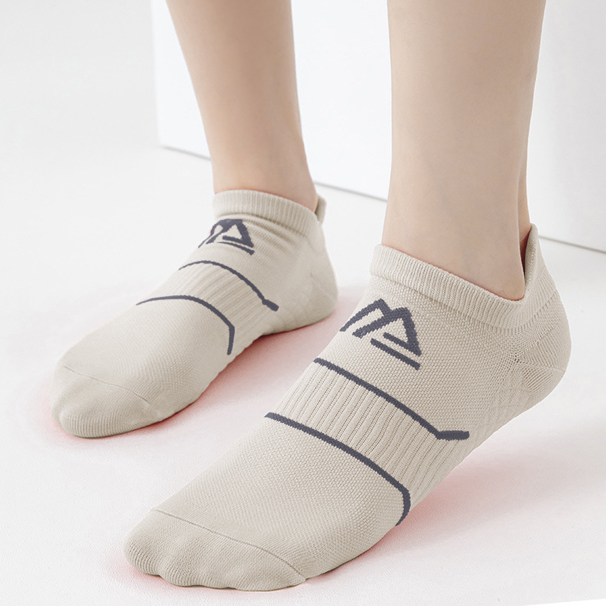 Anna-Kaci Men's Athletic Ankle Socks 6pk with Geometric Design