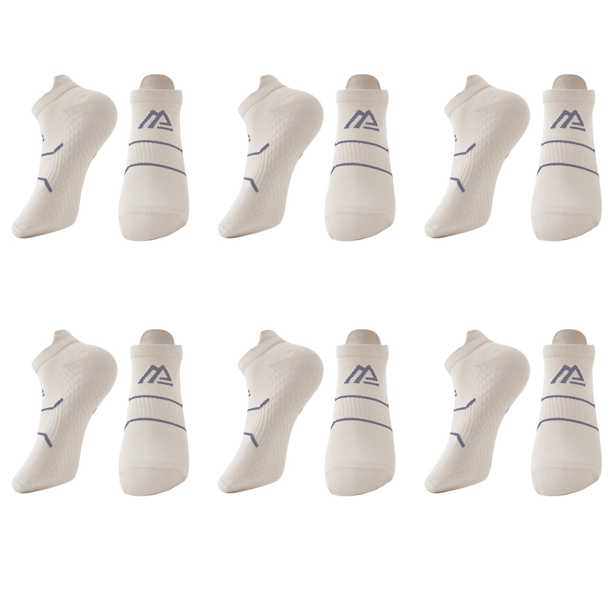 Anna-Kaci Men's Athletic Ankle Socks 6pk with Geometric Design