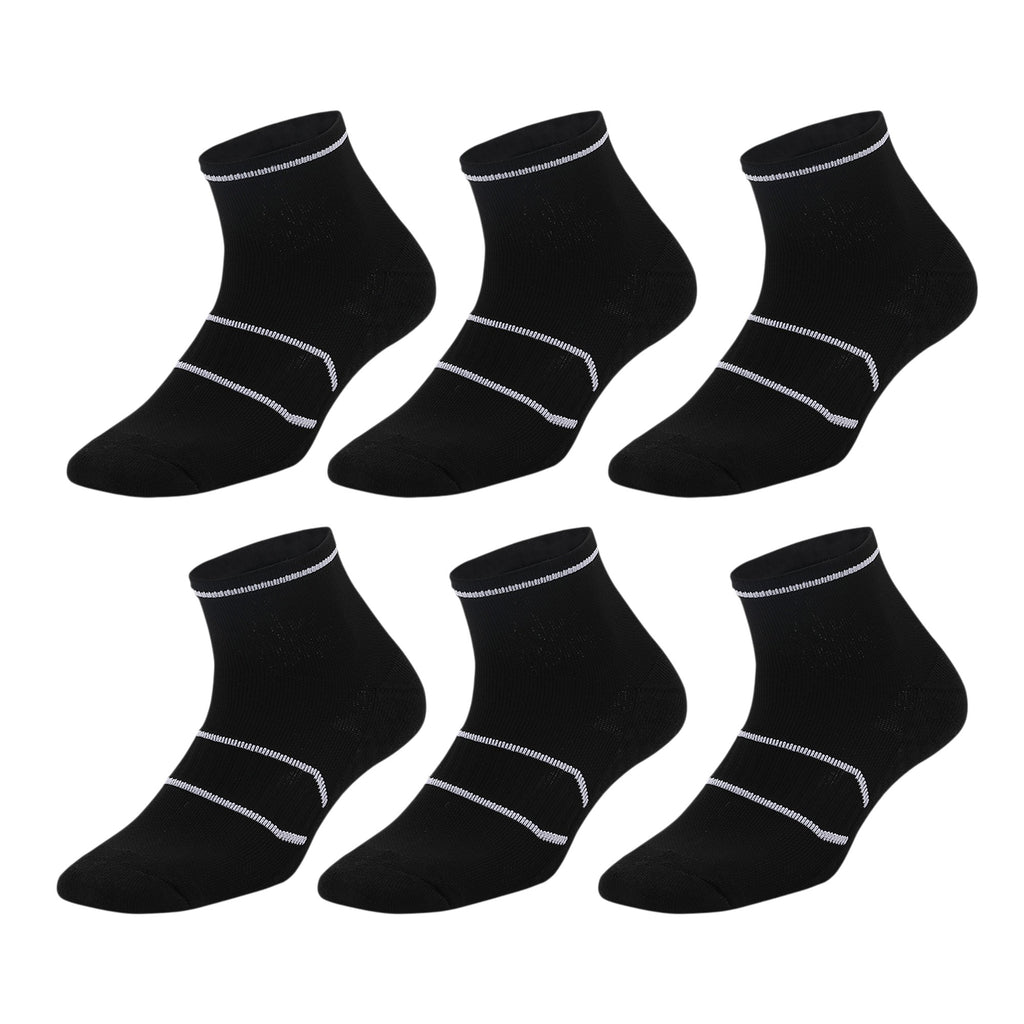 Anna-Kaci Men's 6pk Athletic Ankle Socks with Accents