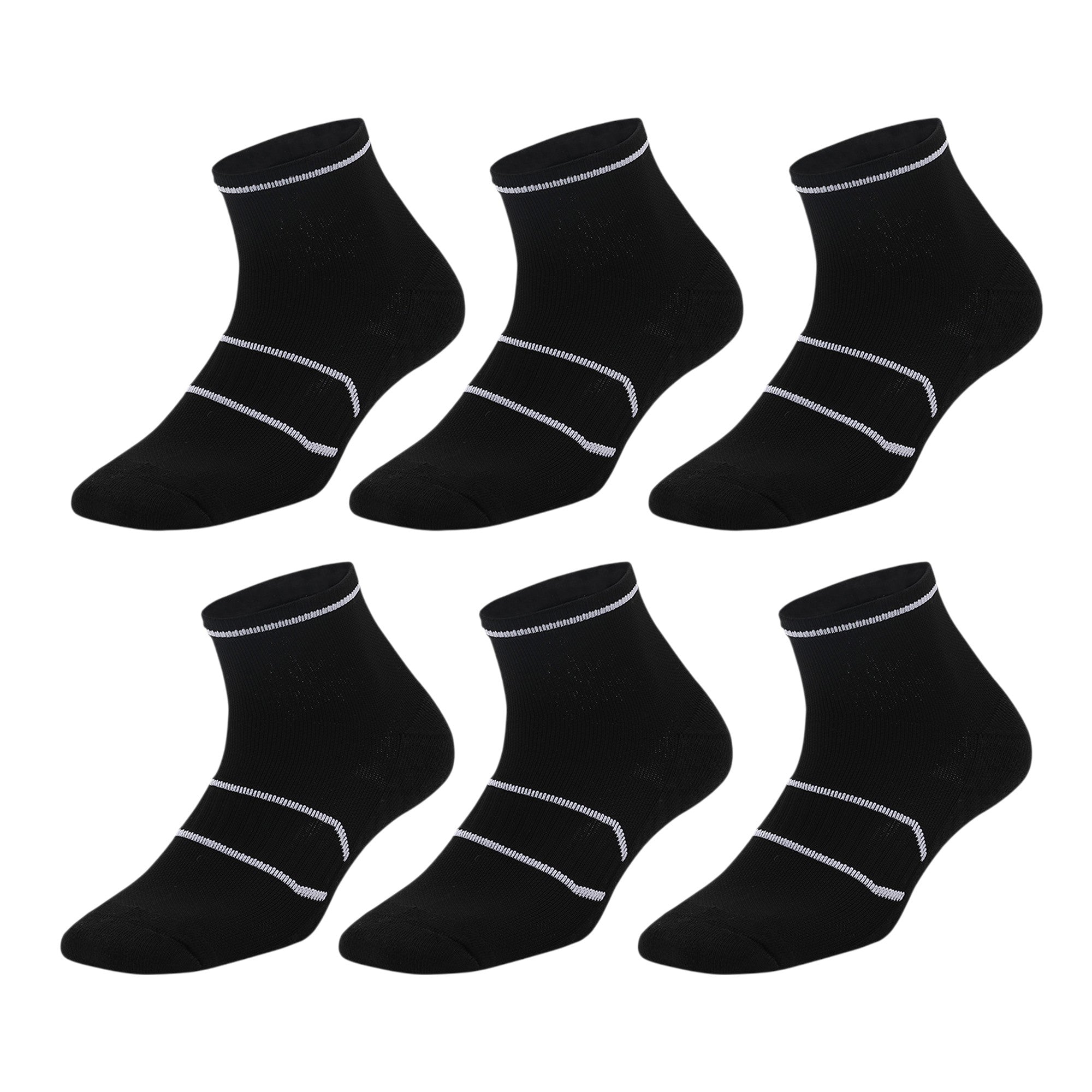 Anna-Kaci Men's 6pk Athletic Ankle Socks with Accents