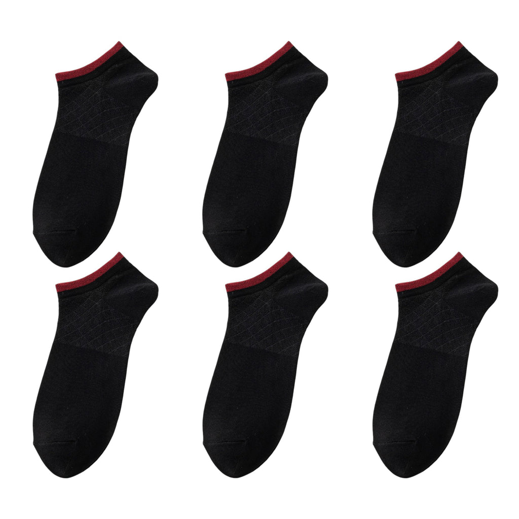 Anna-Kaci Men's No - Show Athletic Socks 6pk with Accents