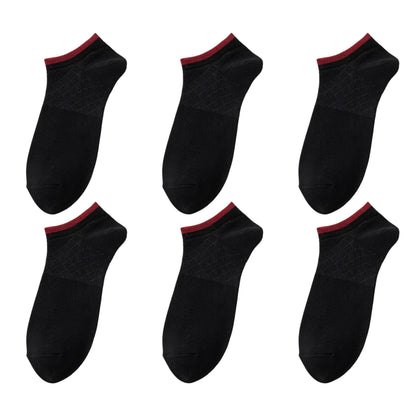 Anna-Kaci Men's No - Show Athletic Socks 6pk with Accents