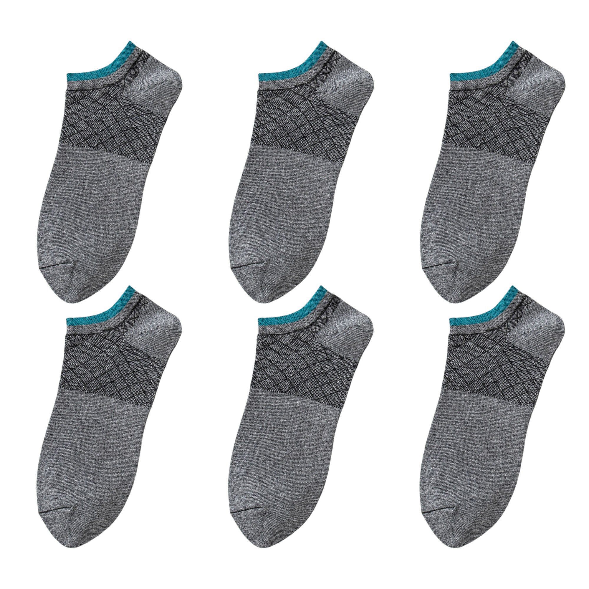 Anna-Kaci Men's No - Show Athletic Socks 6pk with Accents