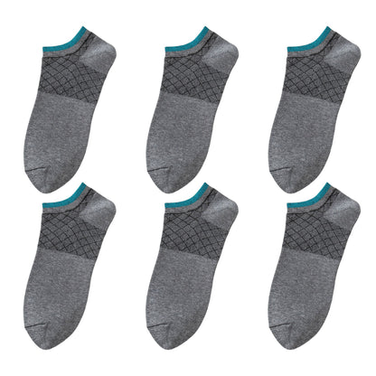 Anna-Kaci Men's No - Show Athletic Socks 6pk with Accents