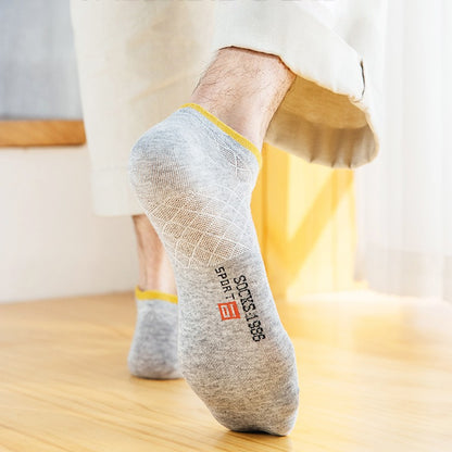 Anna-Kaci Men's No - Show Athletic Socks 6pk with Accents