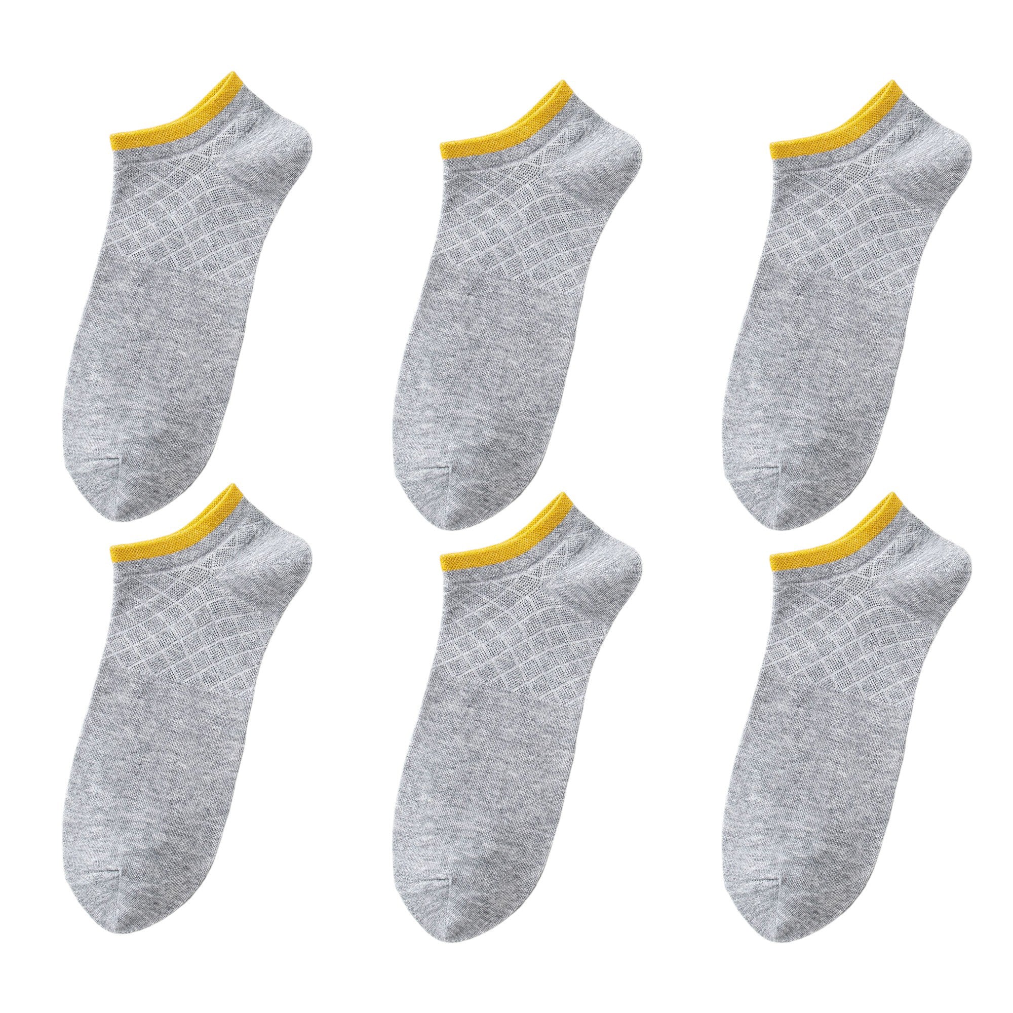 Anna-Kaci Men's No - Show Athletic Socks 6pk with Accents