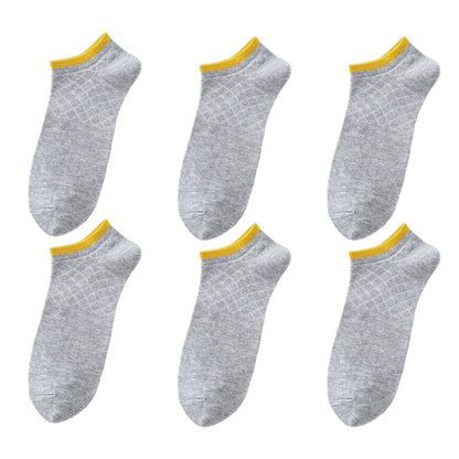 Anna-Kaci Men's No - Show Athletic Socks 6pk with Accents