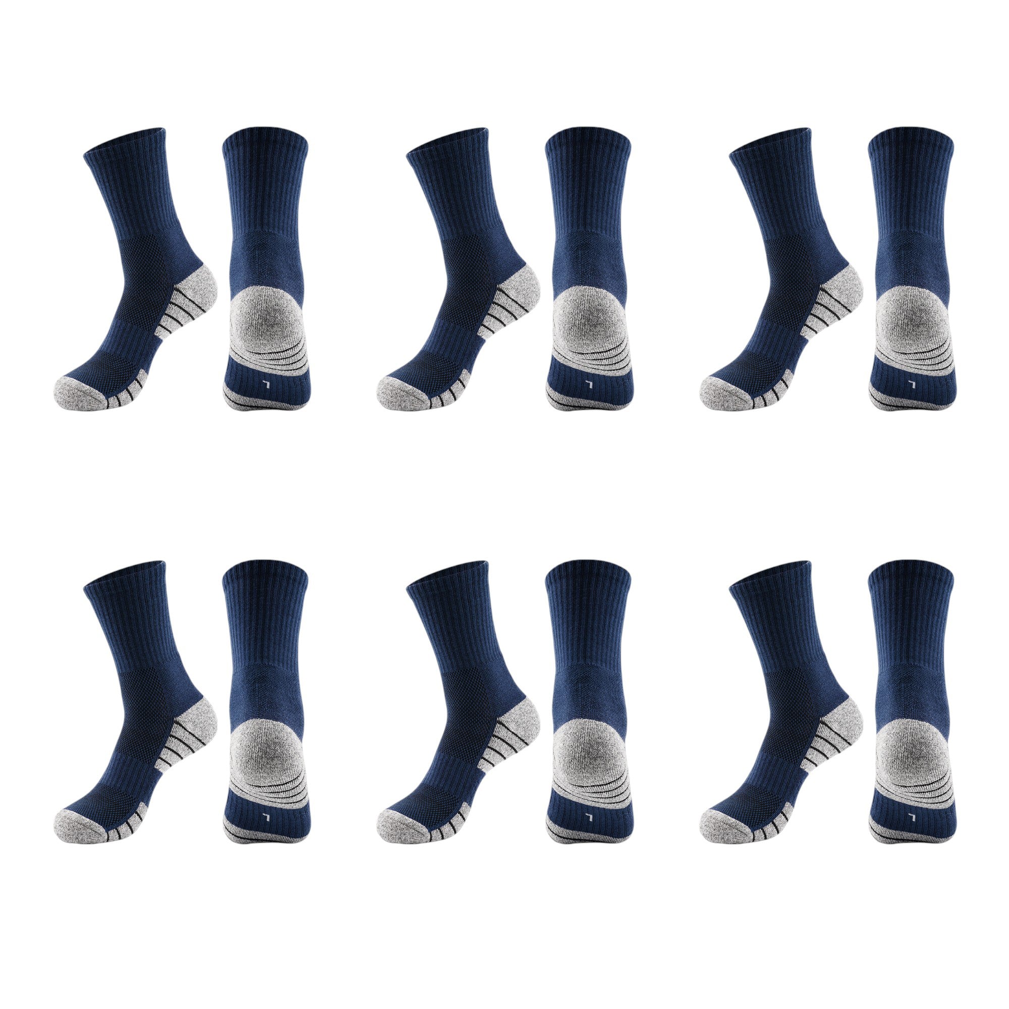 Anna-Kaci Men's Crew Athletic Socks 6pk with Accents