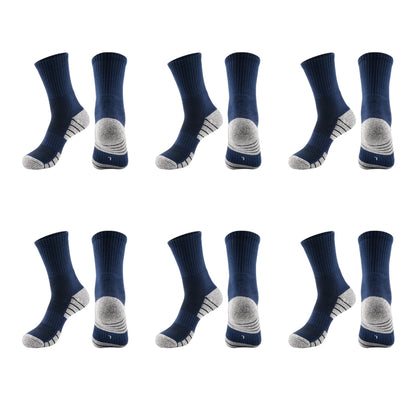 Anna-Kaci Men's Crew Athletic Socks 6pk with Accents