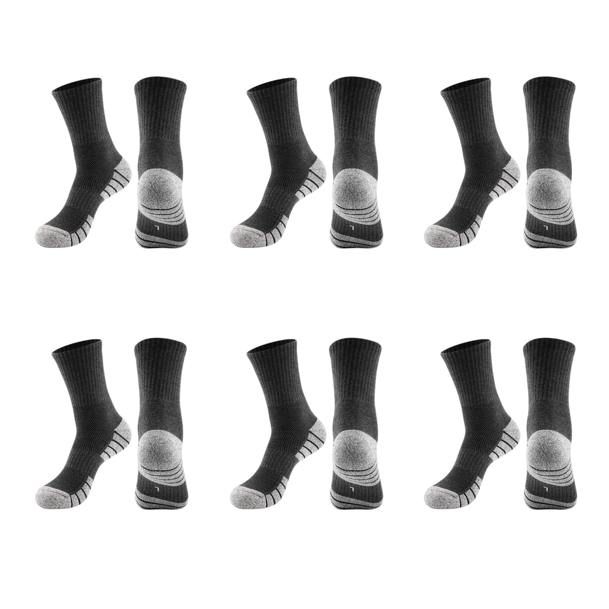 Anna-Kaci Men's Crew Athletic Socks 6pk with Accents