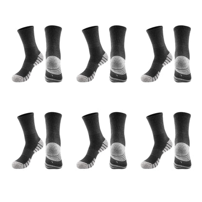 Anna-Kaci Men's Crew Athletic Socks 6pk with Accents