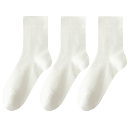 Anna-Kaci Women's 3 - Pack Classic Crew Socks with Soft Stretch Knit Fabric and Comfortable Ribbed Cuff