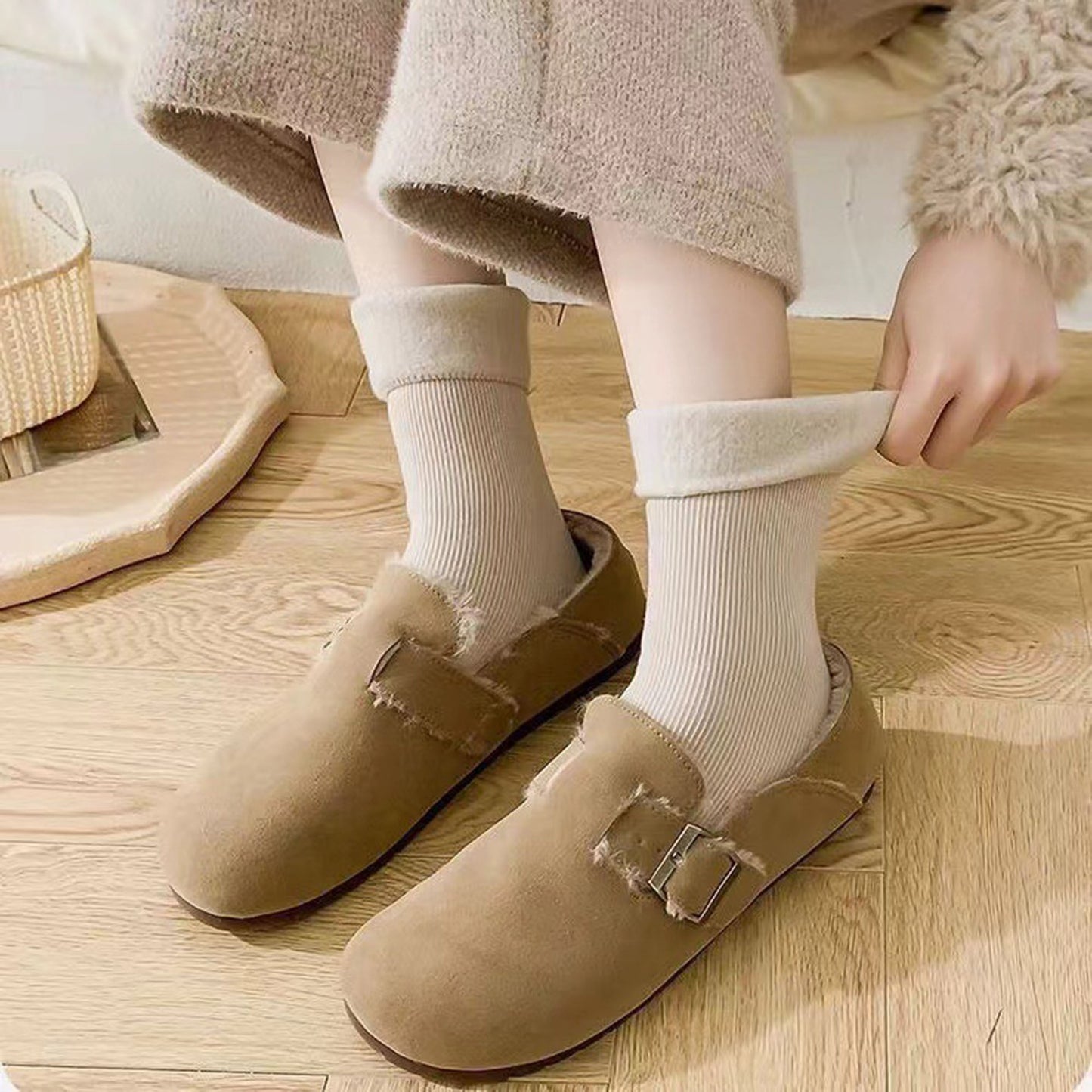 Anna-Kaci 3-Pair Soft Ribbed Crew Socks Set with Stretch Comfort Fabric, Reinforced Cuffs, Breathable Knit Design and Everyday Cozy Wear Giftable Pack