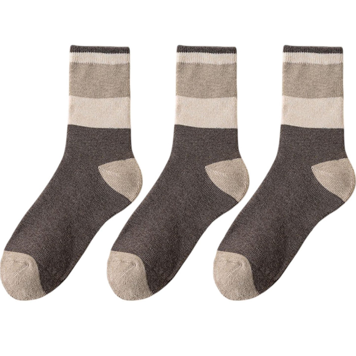 Anna-Kaci Women's 3 - Pack Colorblock Crew Socks with Soft Knit Fabric and Reinforced Heel and Toe
