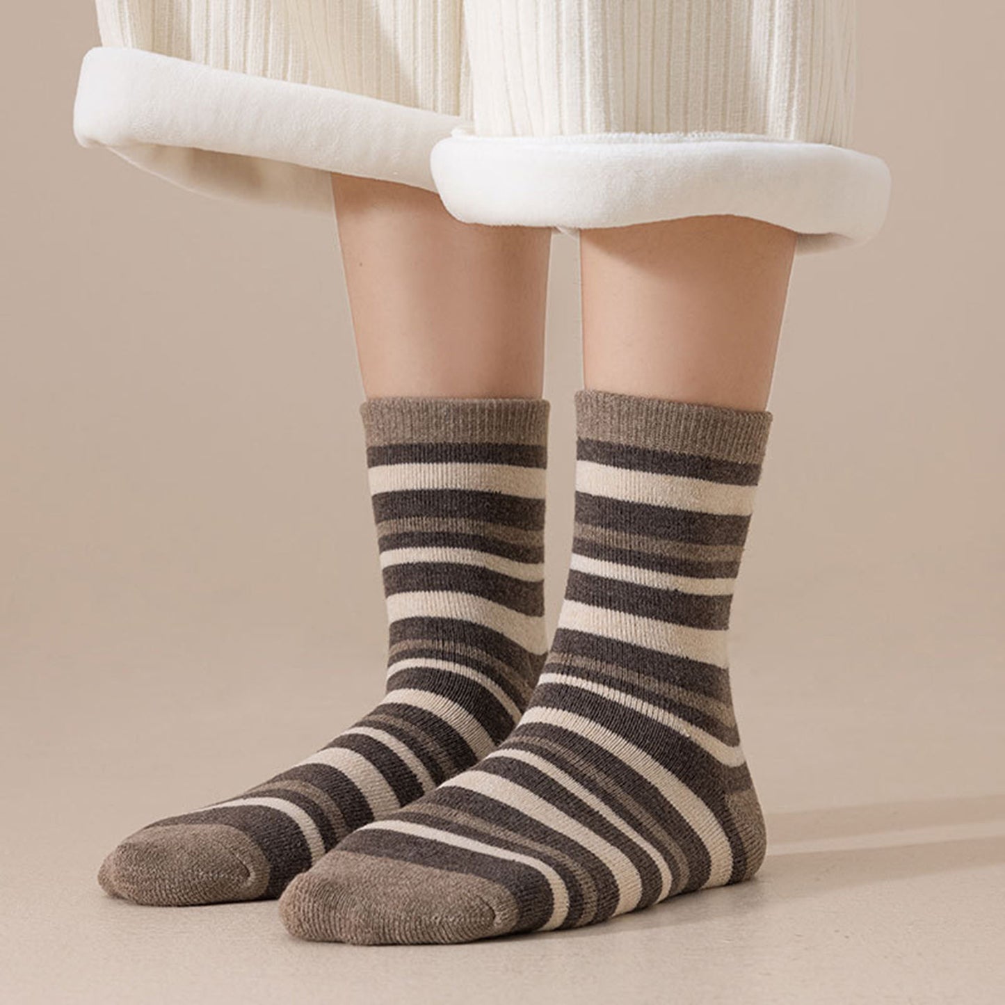 Anna-Kaci Women's 3 - Pack Colorblock Crew Socks with Soft Knit Fabric and Reinforced Heel and Toe