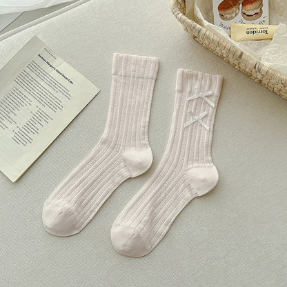 Anna-Kaci 6pk Women's Knee - High Socks with Bow Details