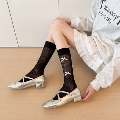 Anna-Kaci Women's 6pk Knee - High Socks with Bow Accents