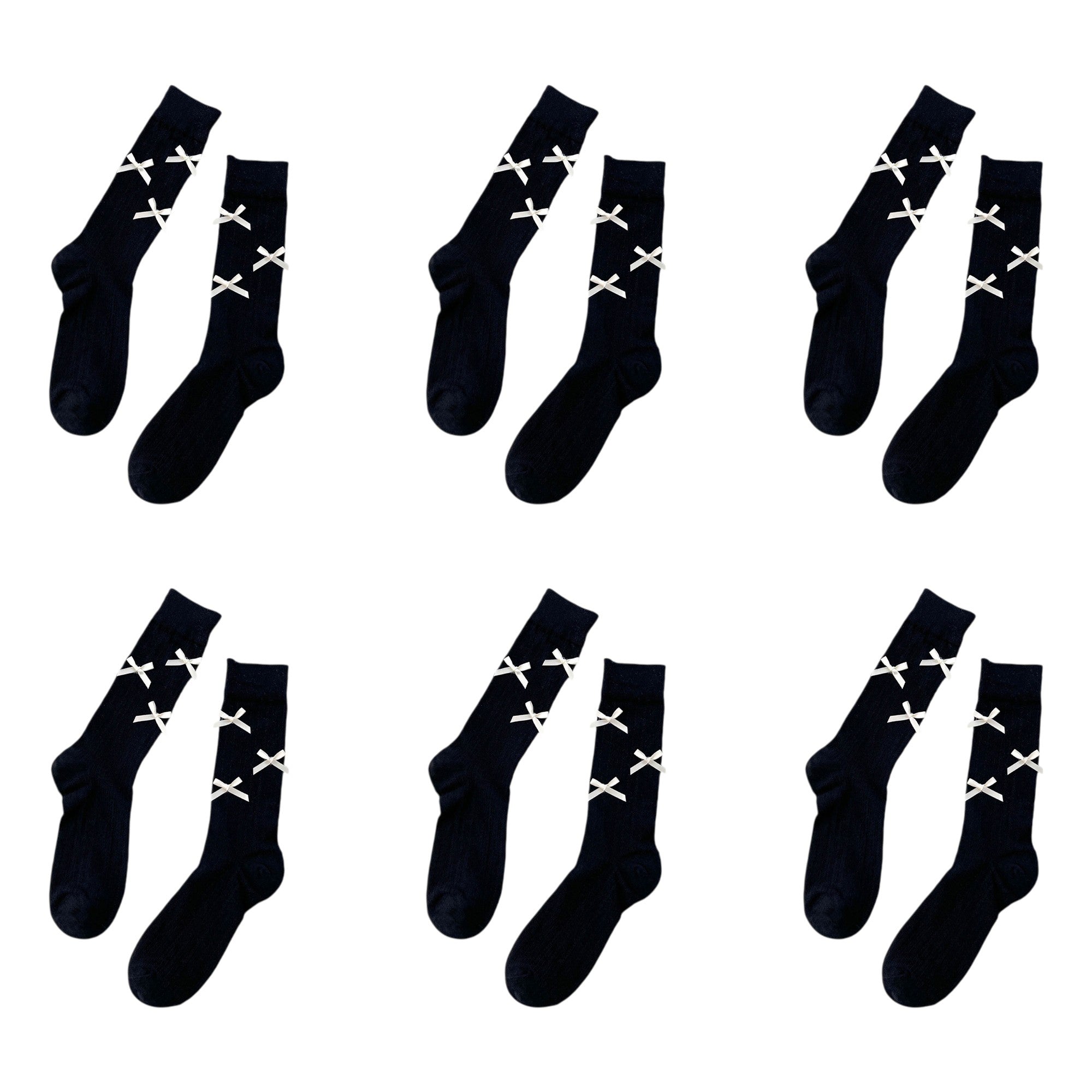 Anna-Kaci Women's 6pk Knee - High Socks with Bow Accents