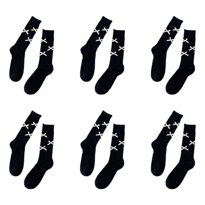 Anna-Kaci Women's 6pk Knee - High Socks with Bow Accents