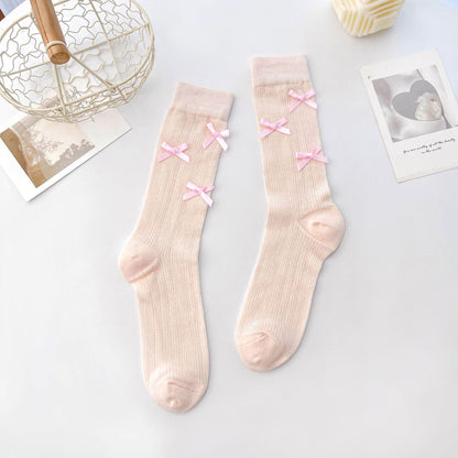 Anna-Kaci Women's 6pk Knee - High Socks with Bow Accents