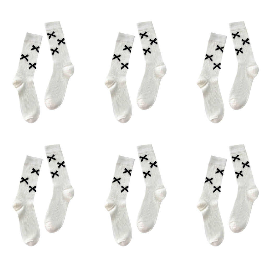 Anna-Kaci Women's 6pk Knee - High Socks with Bow Accents