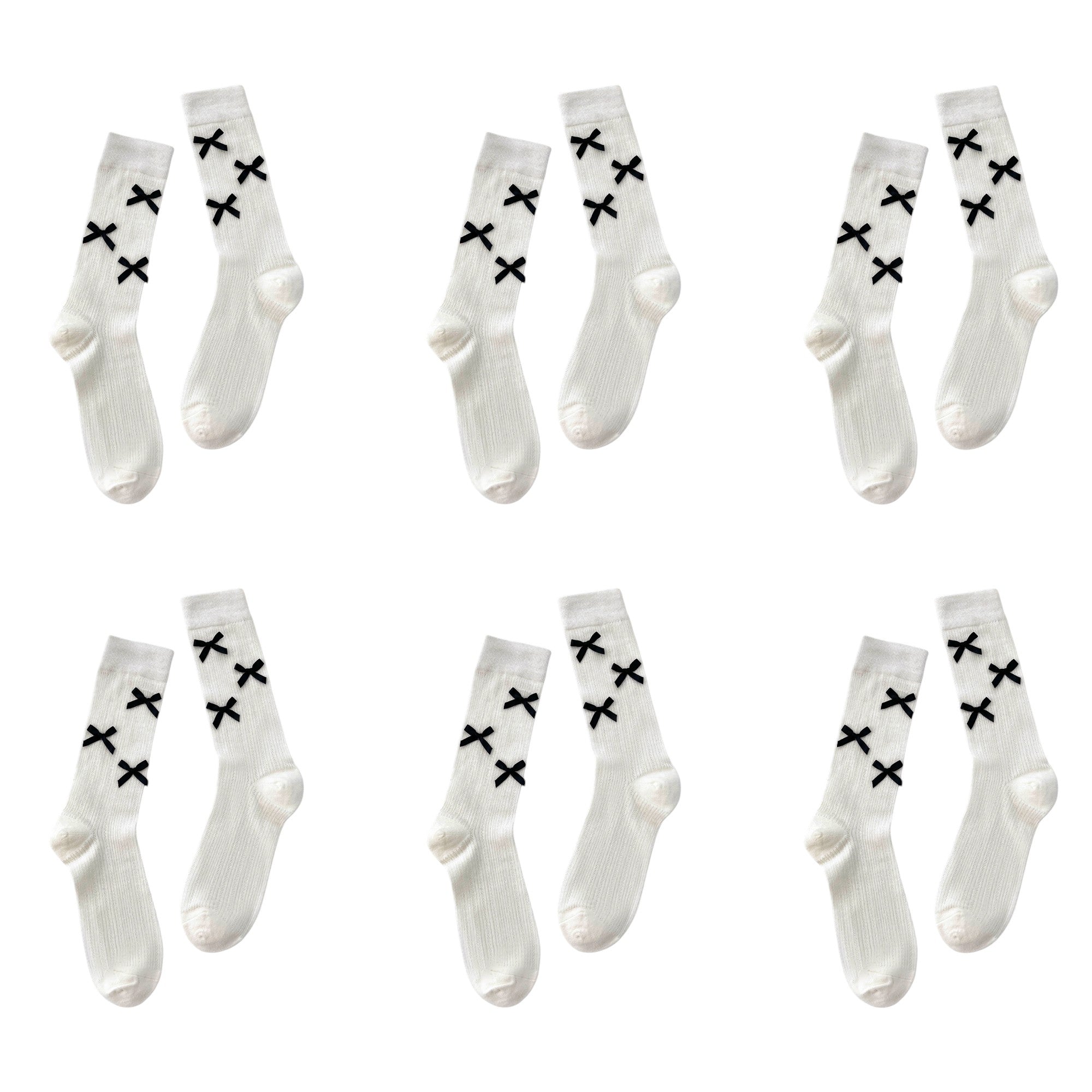 Anna-Kaci Women's 6pk Knee - High Socks with Bow Accents