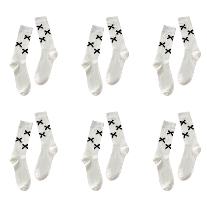 Anna-Kaci Women's 6pk Knee - High Socks with Bow Accents