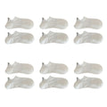 Anna-Kaci Women's 6pk Cotton White No - Show Socks with Smiley Face Embroidery