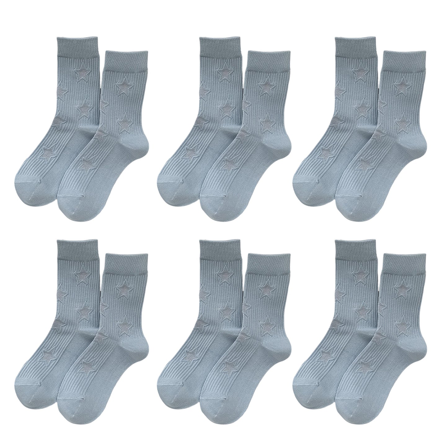Anna-Kaci Women's Star - Patterned 6pk Soft Crew Socks