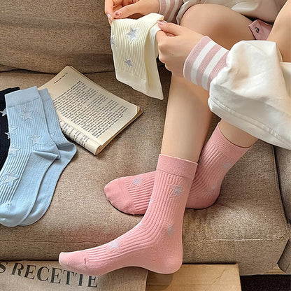 Anna-Kaci Women's Star - Patterned 6pk Soft Crew Socks