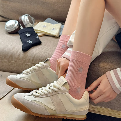 Anna-Kaci Women's Star - Patterned 6pk Soft Crew Socks