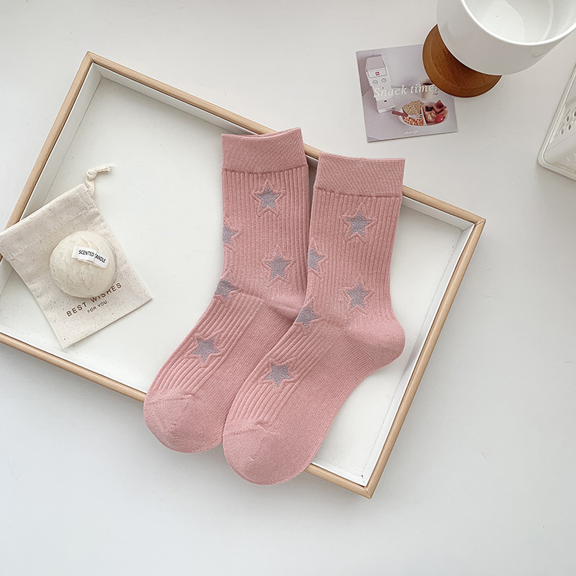 Anna-Kaci Women's Star - Patterned 6pk Soft Crew Socks