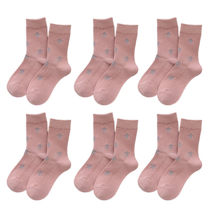 Anna-Kaci Women's Star - Patterned 6pk Soft Crew Socks