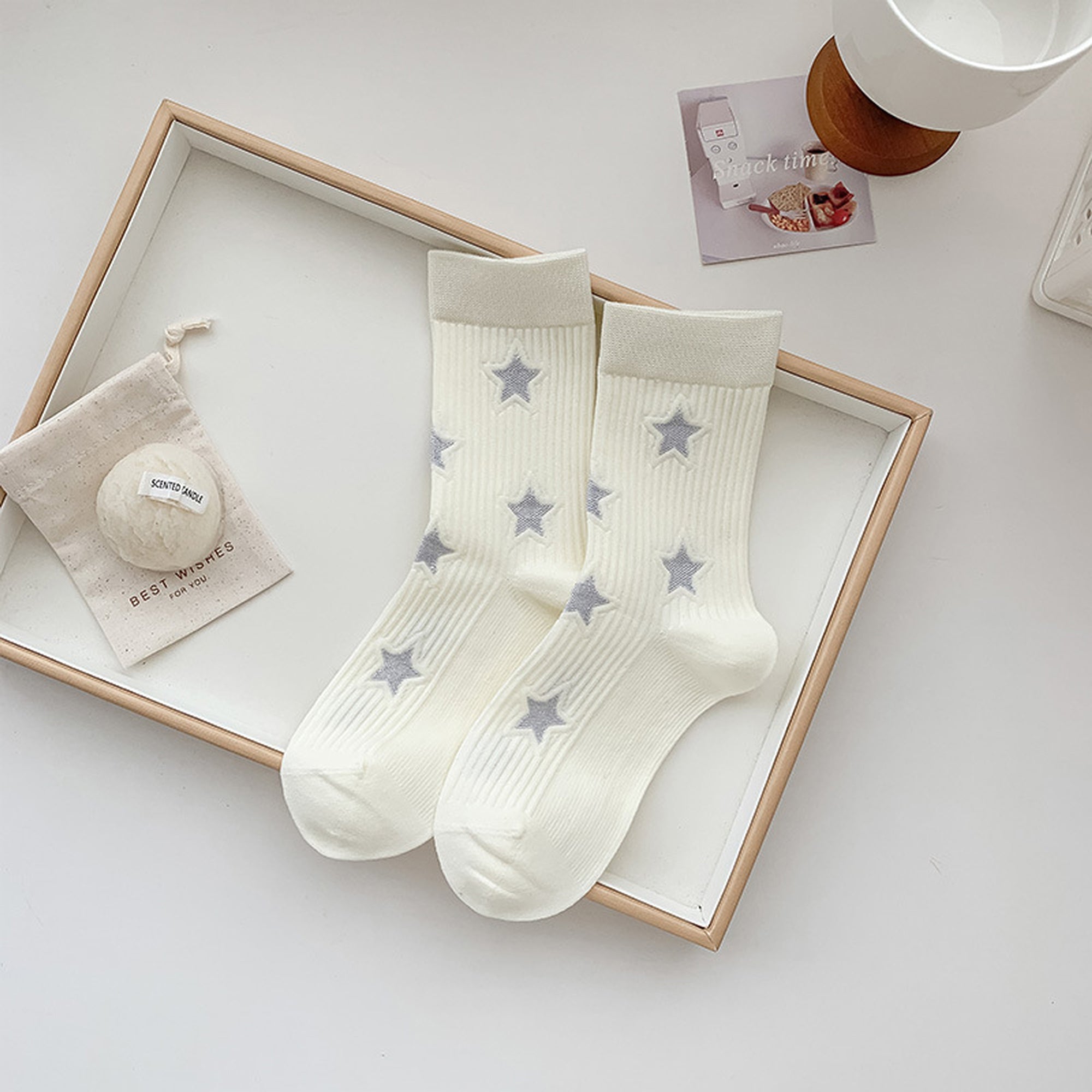 Anna-Kaci Women's Star - Patterned 6pk Soft Crew Socks