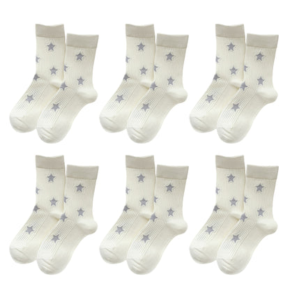 Anna-Kaci Women's Star - Patterned 6pk Soft Crew Socks