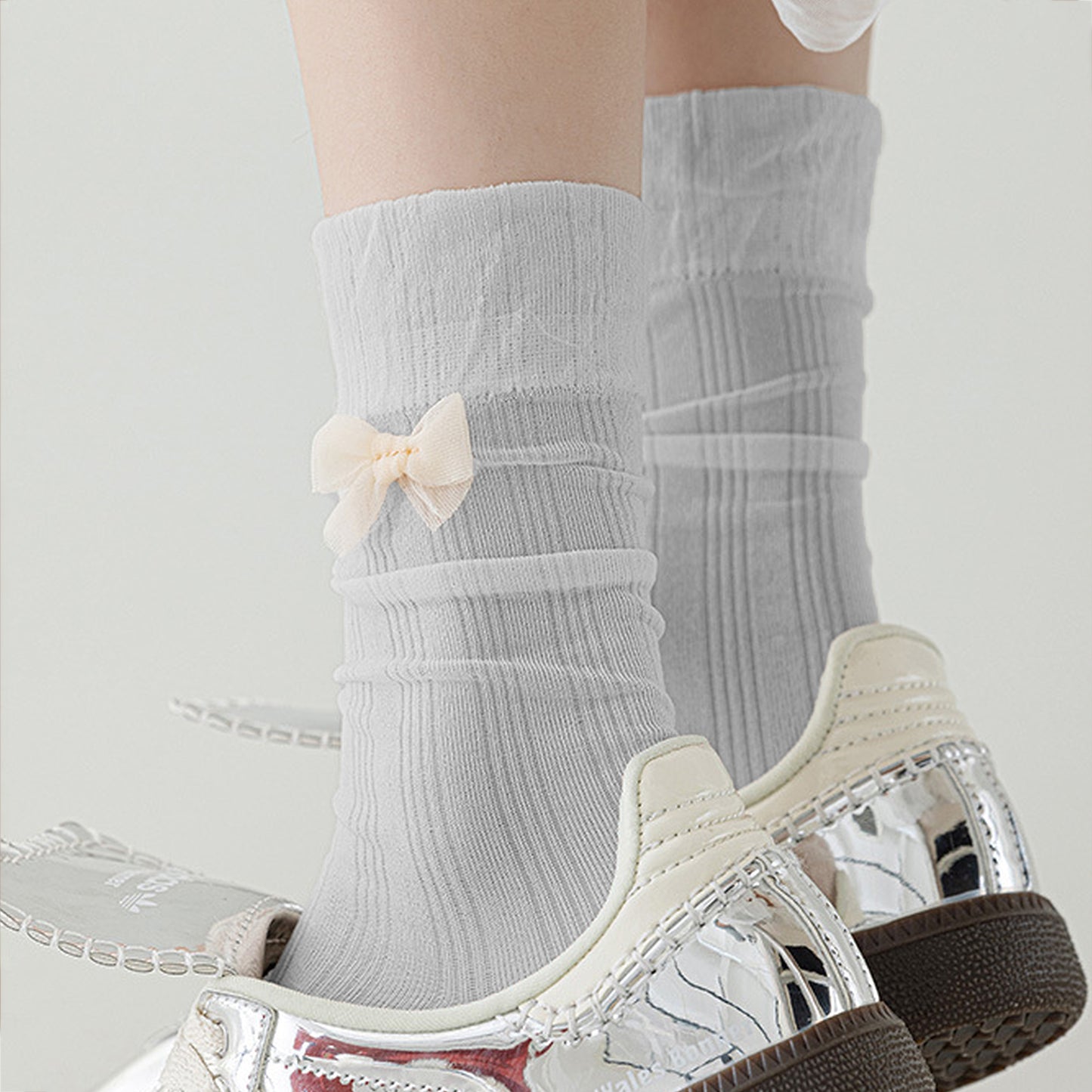 Anna-Kaci Women's 6pk Breathable Sheer Ankle Socks with Bow Accent