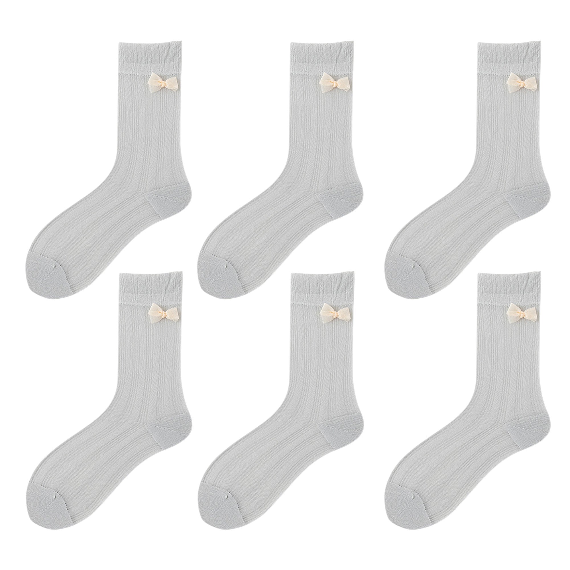Anna-Kaci Women's 6pk Breathable Sheer Ankle Socks with Bow Accent