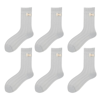 Anna-Kaci Women's 6pk Breathable Sheer Ankle Socks with Bow Accent