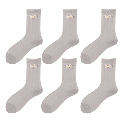 Anna-Kaci Women's 6pk Breathable Sheer Ankle Socks with Bow Accent