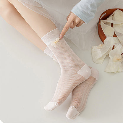Anna-Kaci Women's 6pk Breathable Sheer Ankle Socks with Bow Accent