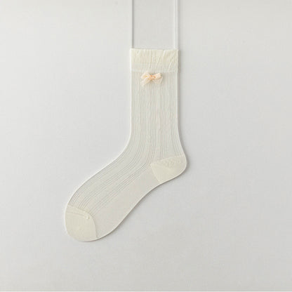 Anna-Kaci Women's 6pk Breathable Sheer Ankle Socks with Bow Accent